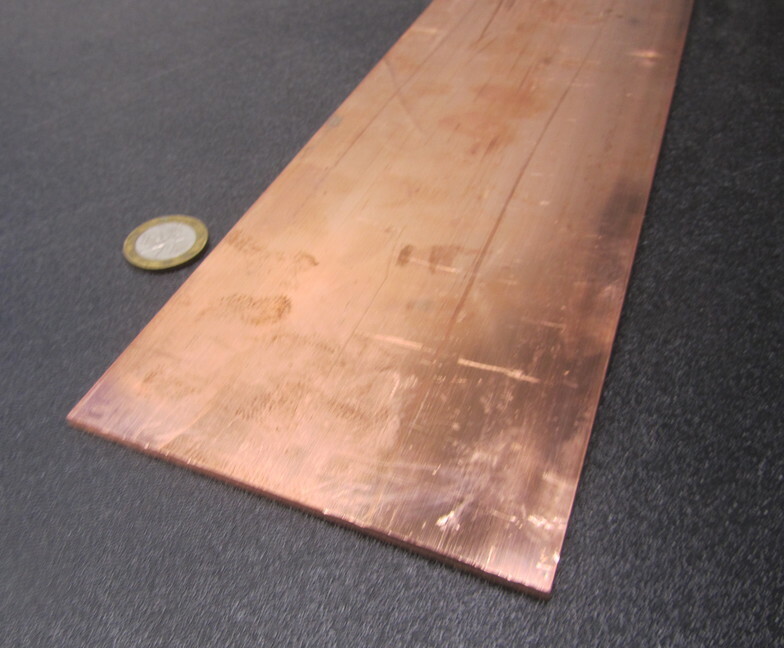 110 Copper Bar, Soft, Annealed .125″ Thick x 4.0″ Wide x 24.0″ Length