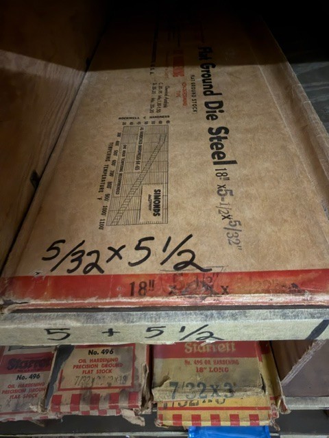 Starrett 5/32 x 5-1/2 x 18″ No. 496 Oil Hardening Ground Flat Stock – Rust – Old