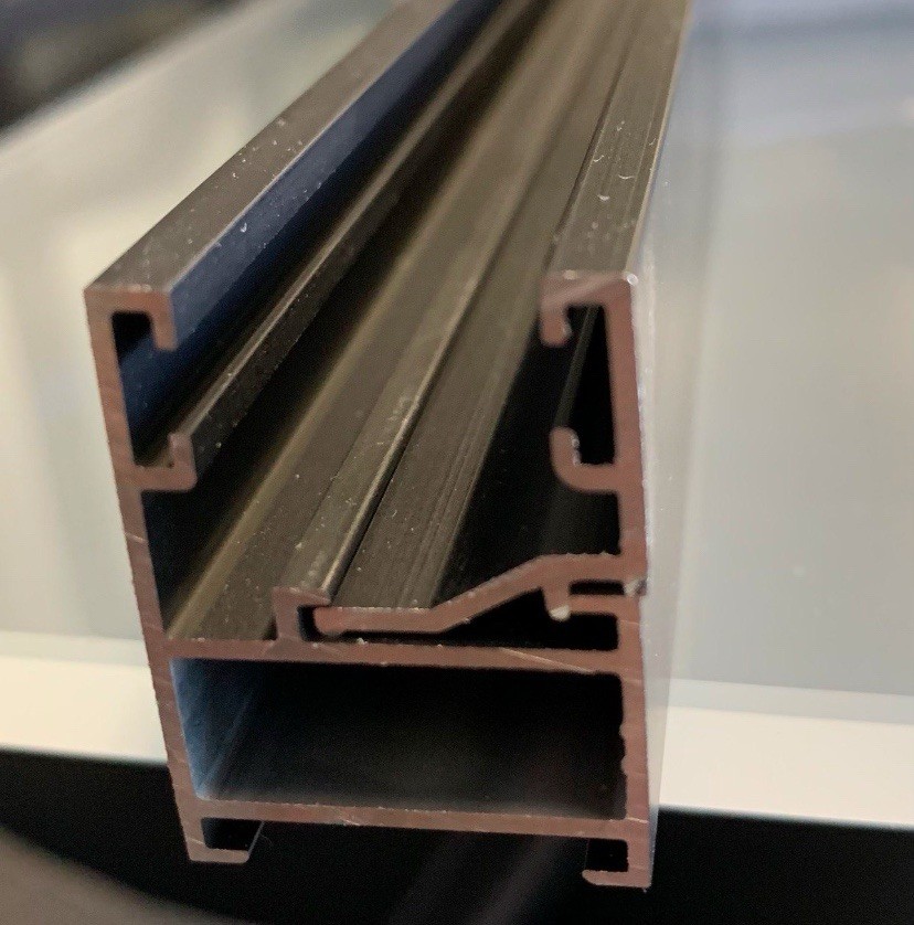 Aluminum Extruded Metal Profile Track Channel Cross-Section Sample Brown/Black
