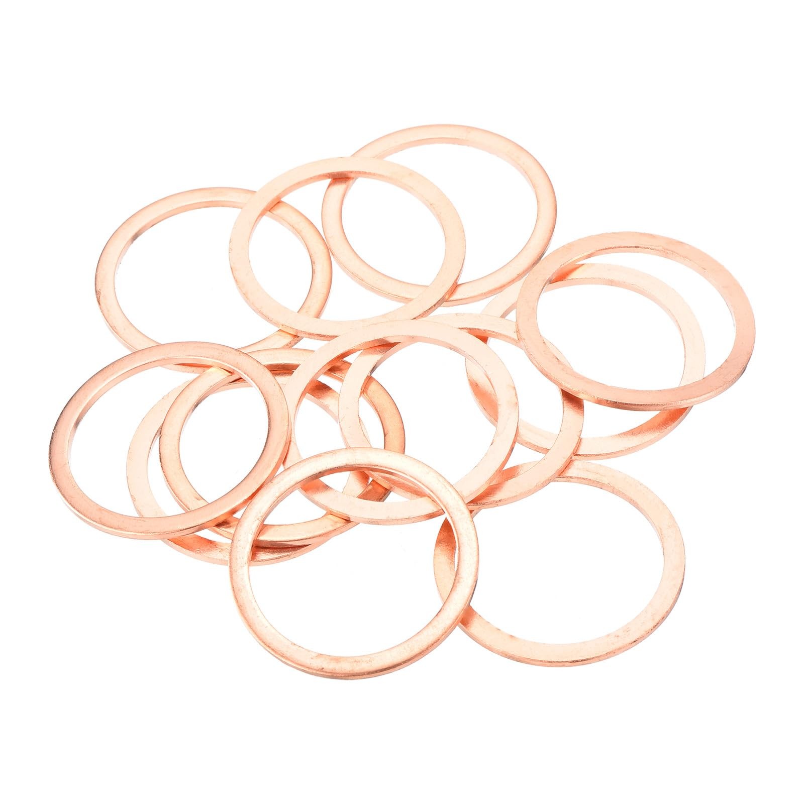 MECCANIXITY 12 Pcs Flat Copper Washers, 26x32x1.5mm Copper Upgraded Flat Metric