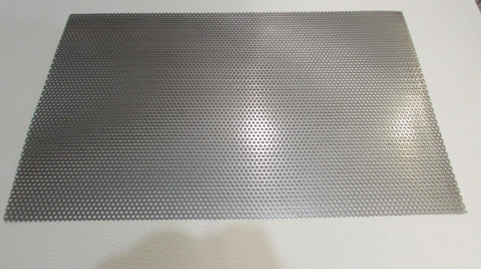 1/8″ HOLES–18 GAUGE 304 STAINLESS STEEL PERFORATED SHEET –11.5″ X 12″