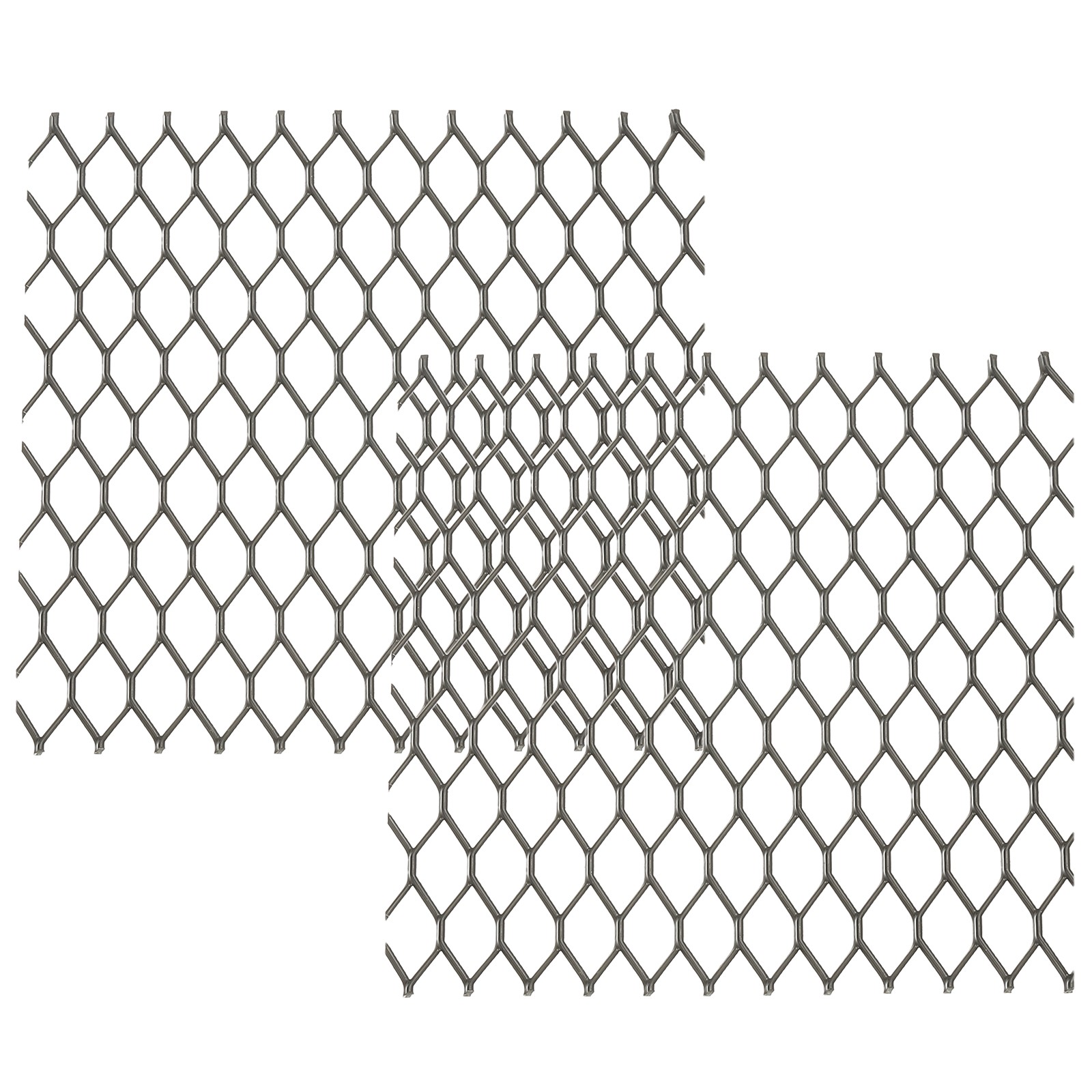 4″L x 4″W Universal Car Grill Mesh, 2Pcs 7x12mm Diamond Hole, Black