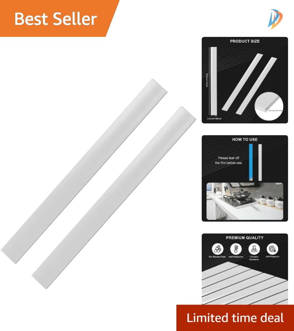 Durable 2 Pack Stainless Steel Sheets – 12″ x 1″ with Protective Film for Safety