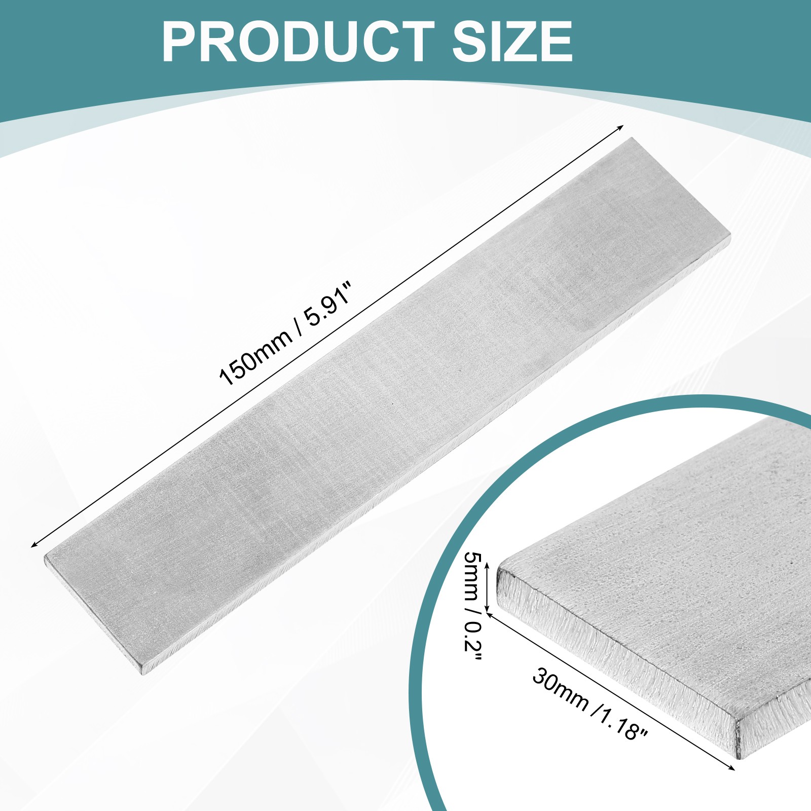 3/16″ Thickness 1-3/16″ Width 6″ Length 316 Stainless Steel Flat Bar Metal Sheet