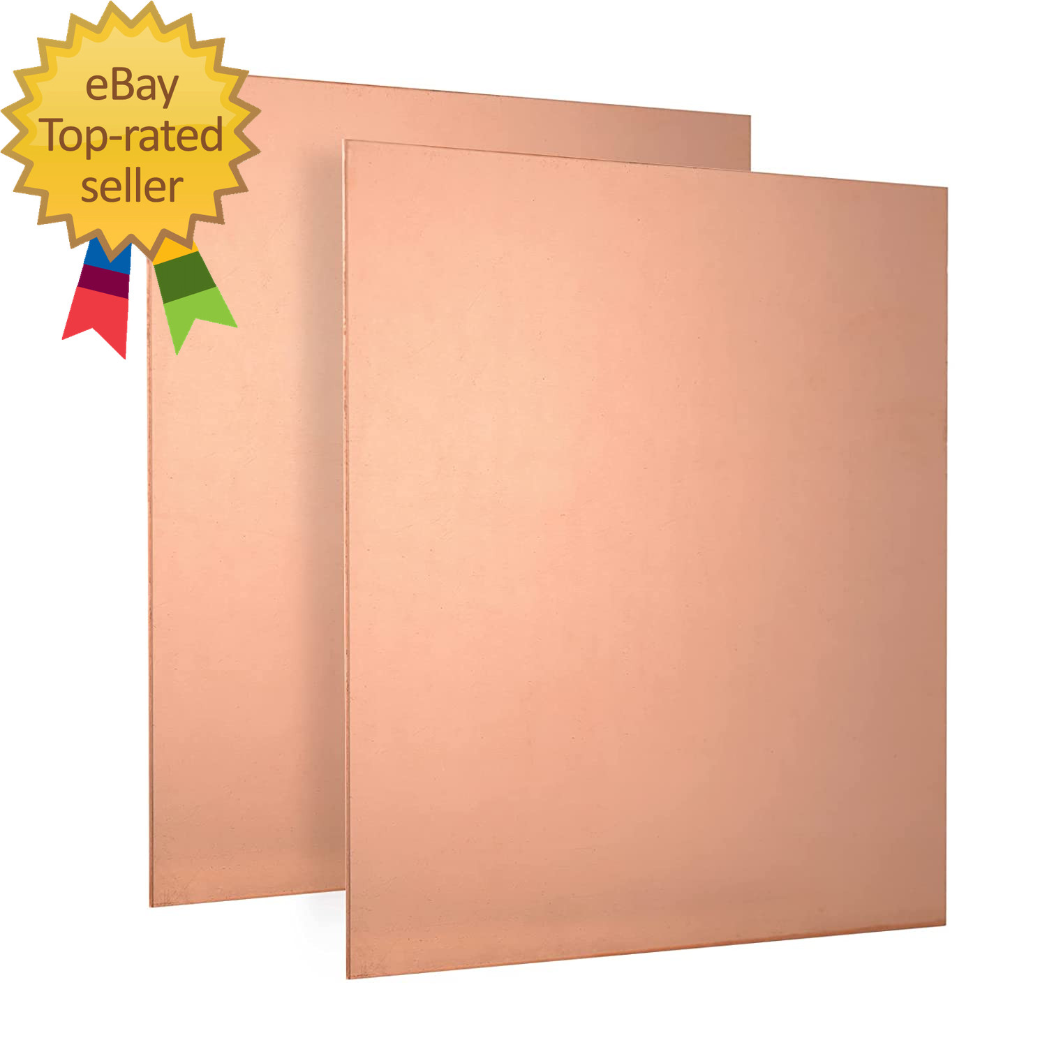 2 Pieces Pure Copper Sheet Plate Panels 6X6 Inches, 24 Gauge | for Industry Meta