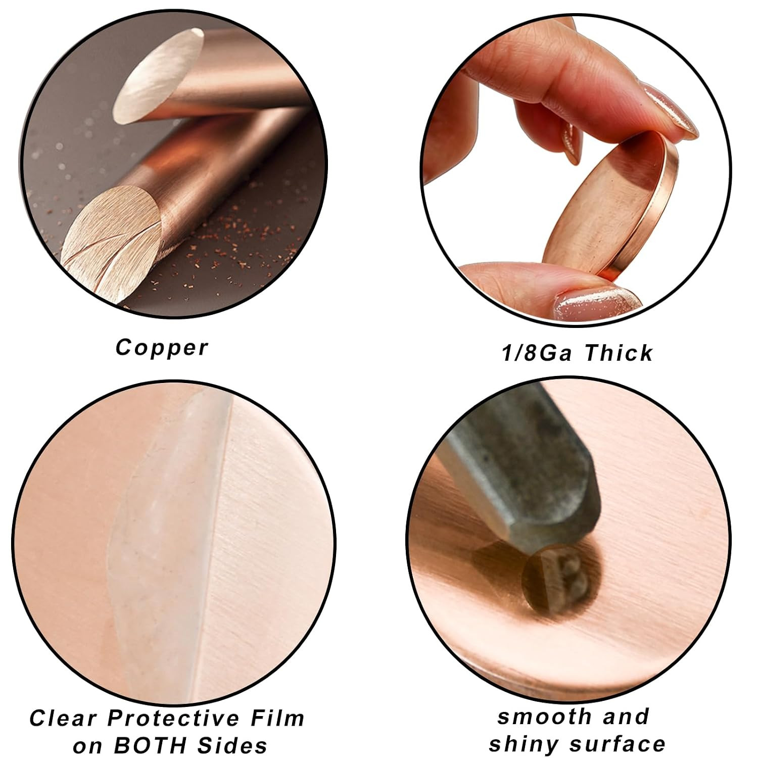 Copper round Disc Blanks, 1-1/4″ Dia. X 1/8″ Thick T2 Pure Copper