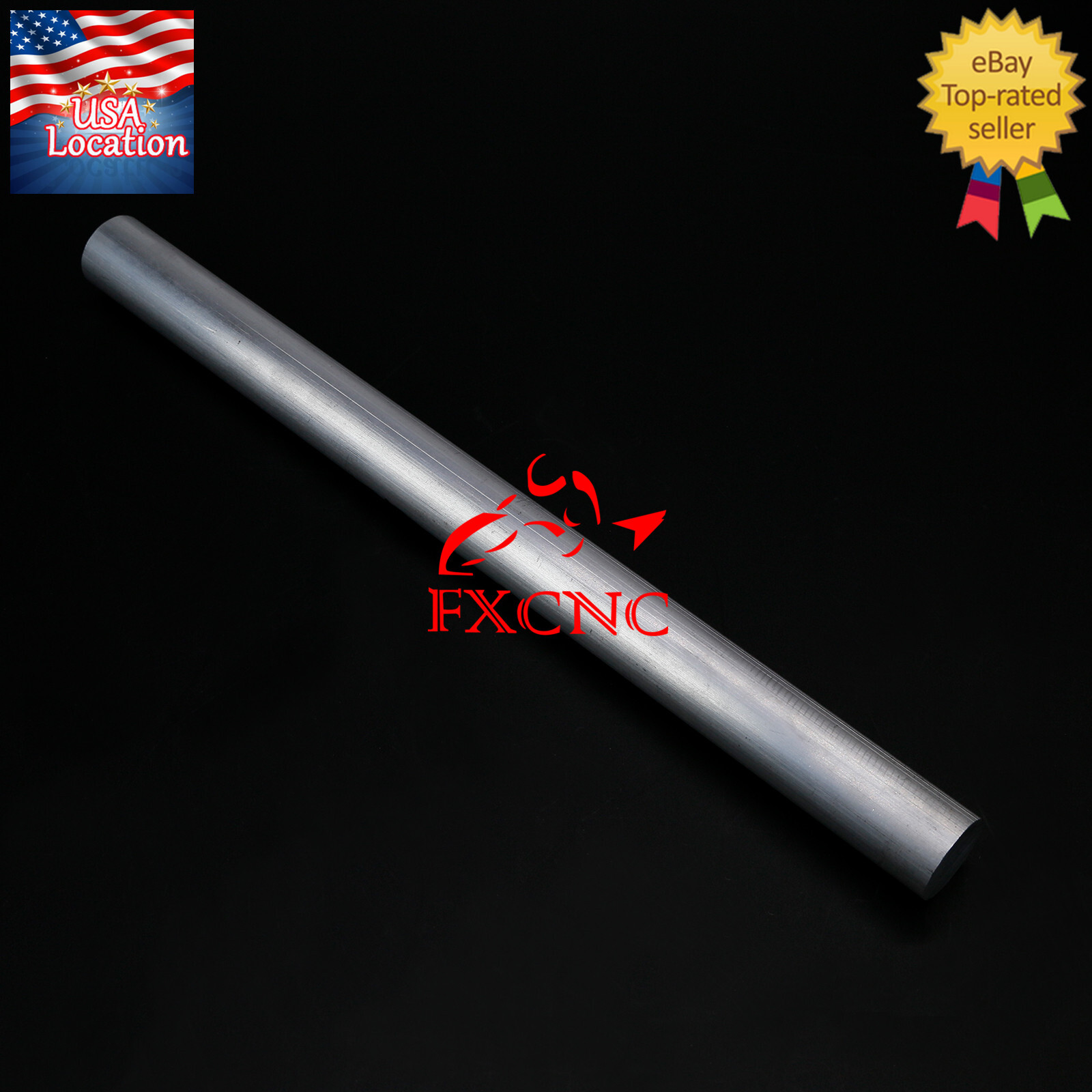 2 Piece T6061 Aluminum Solid Rod Stick Material Length 330mm Width 25mm