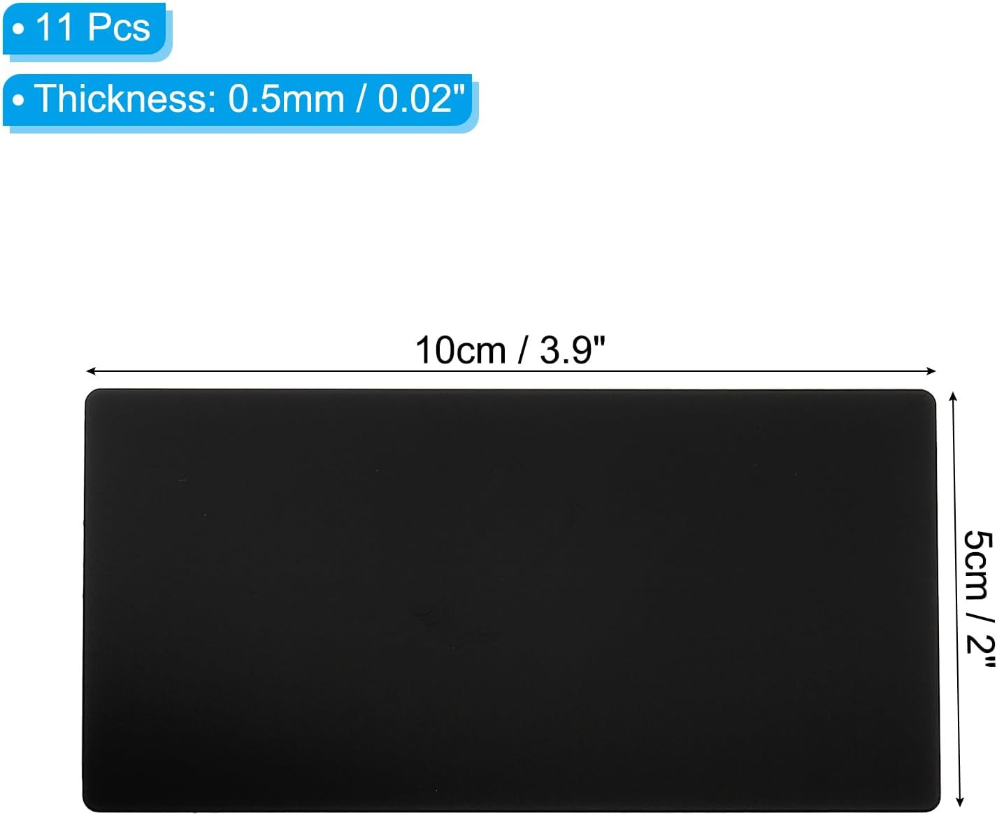 4×2 Inch Anodized Aluminum Sheet Metal, 11 Pack Self Adhesive Laser Plates Engra