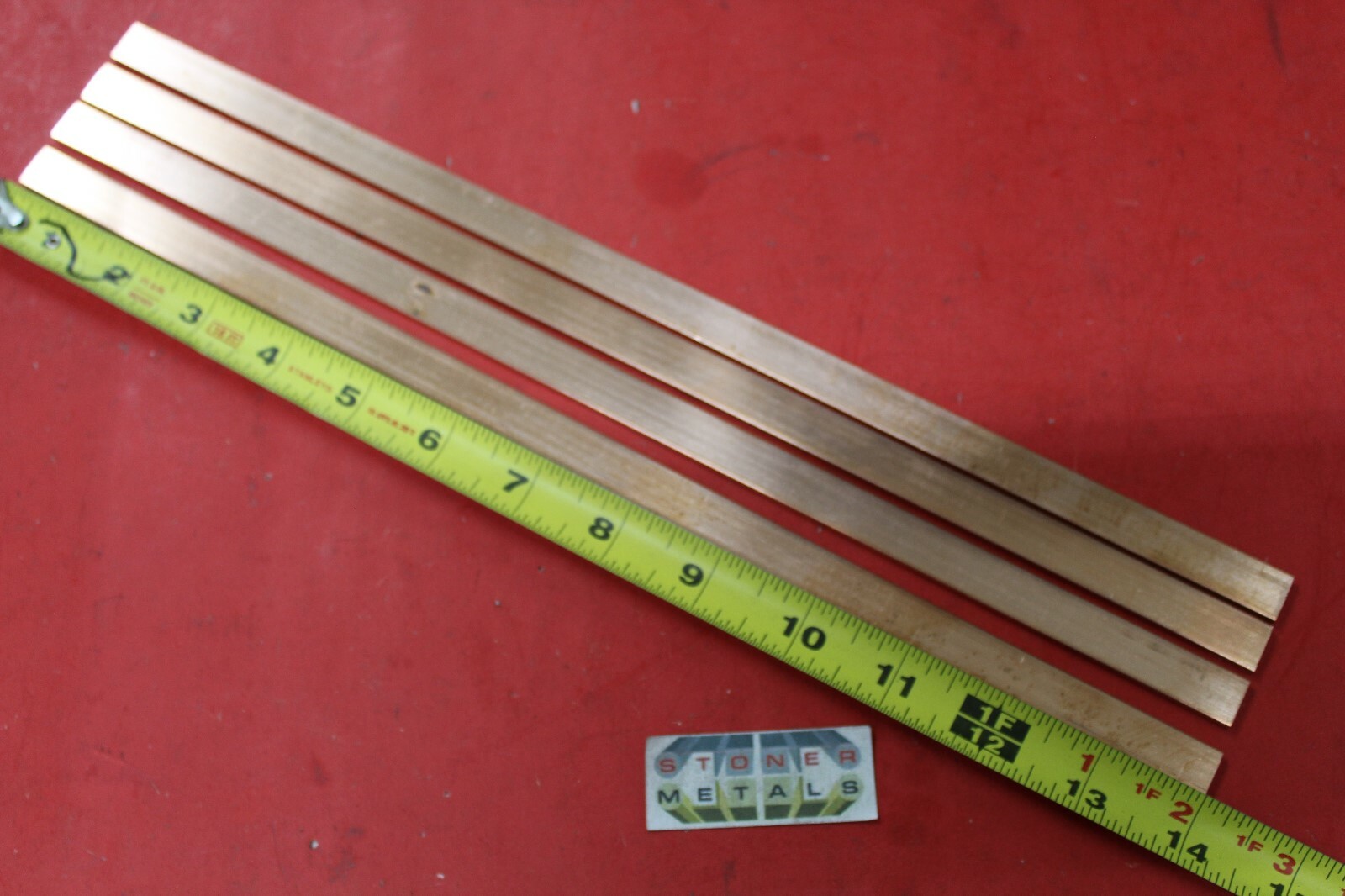 4 Pieces 1/8″ x 1/2″ C110 COPPER BAR 14″ long Solid Flat Mill Bus Bar Stock H02