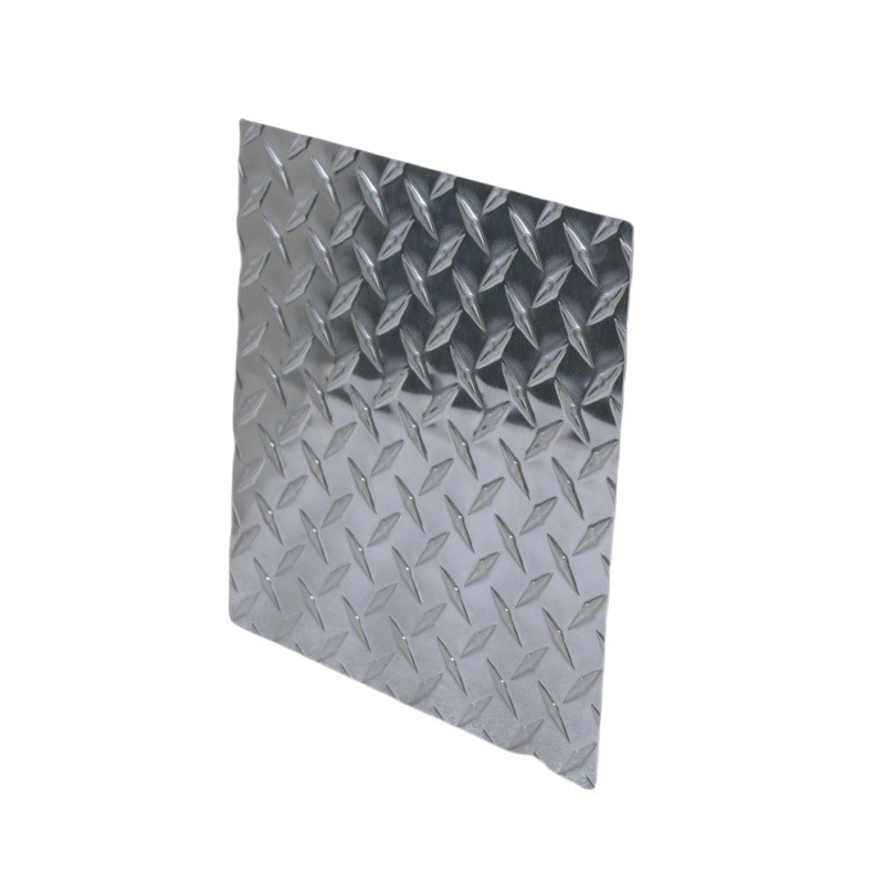 10.63×10.63 Inch Silver 5 Bar Tread Plate Industrial Grade Aluminum Panel