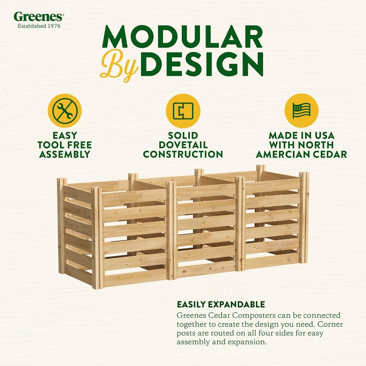 Premium Cedar Wood Composter 24″ W x 72″ L x 31″ H (3/4″ Thick) / 231.9 Gallons