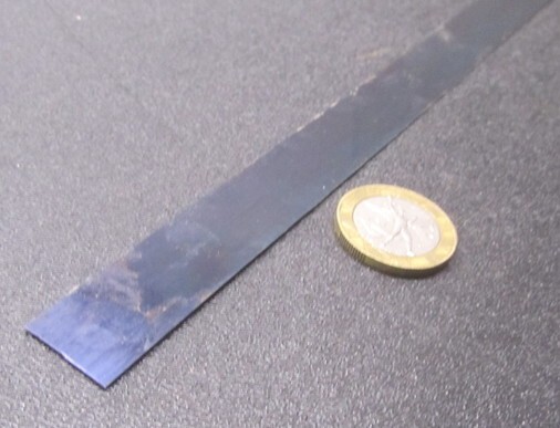1095 Hard Blue Tempered Spring Steel Shim .016″ Thick x .625″ Wide x 300″ Long
