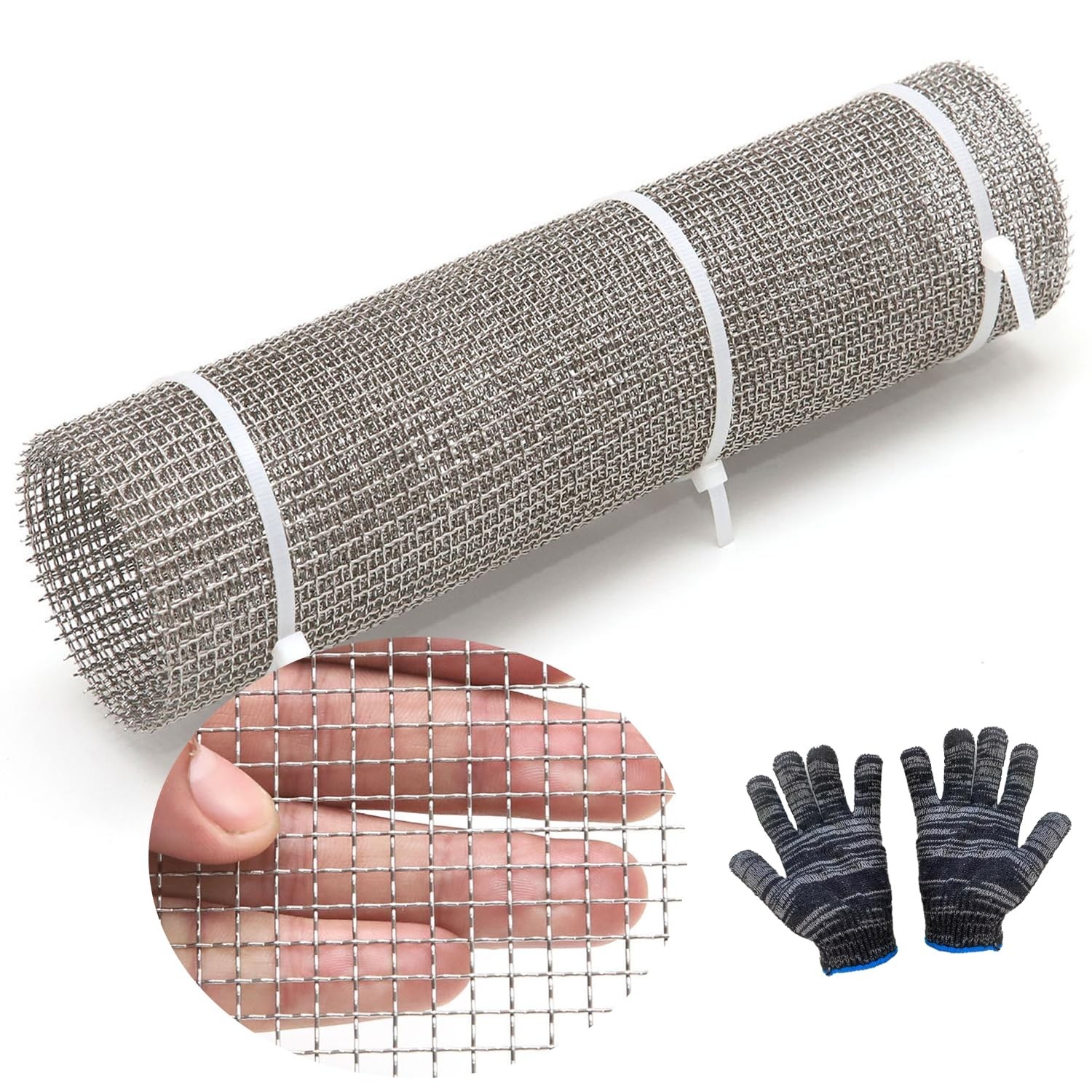 Stainless Steel Wire Mesh Screen 12×40 Inch, 2 Pcs, 5 Mesh, Rodent & Pest Contro