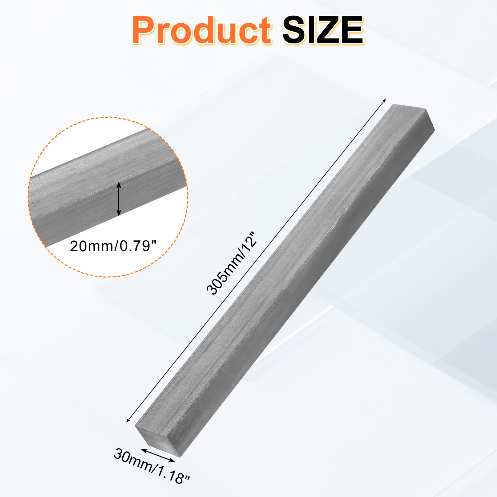 1018 Cold Rolled Carbon Steel Bar, 0.79″x1.18″x12″ Rectangular Flat Bar