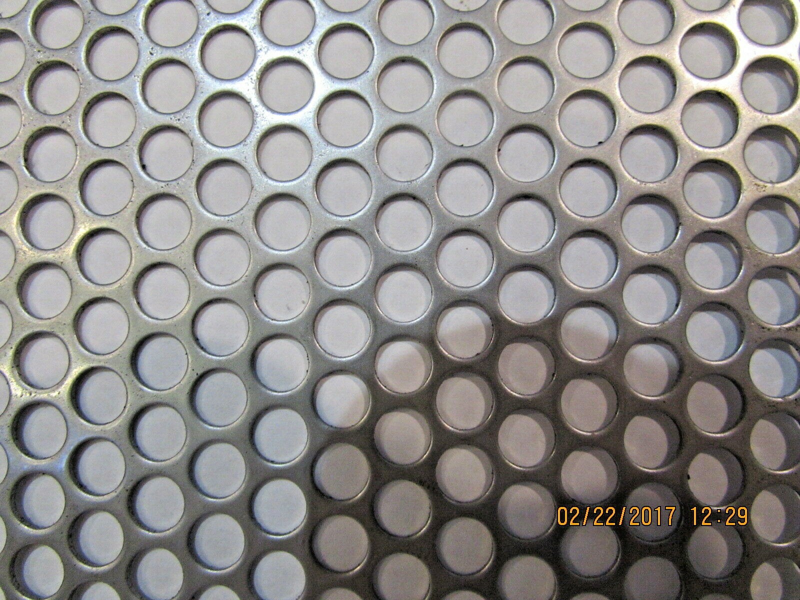 1/4″ HOLES 16 GAUGE 304 STAINLESS STEEL PERFORATED SHEET– 12-1/8″ X 10-3/4″