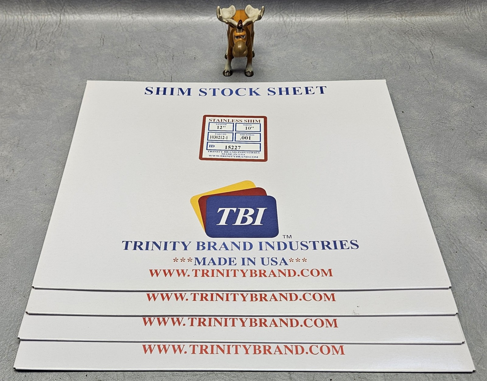 TBI 1030212-1 Full Hard Stainless Steel Shim Flat Sheet 10×12″ 302/304 Lot of 4