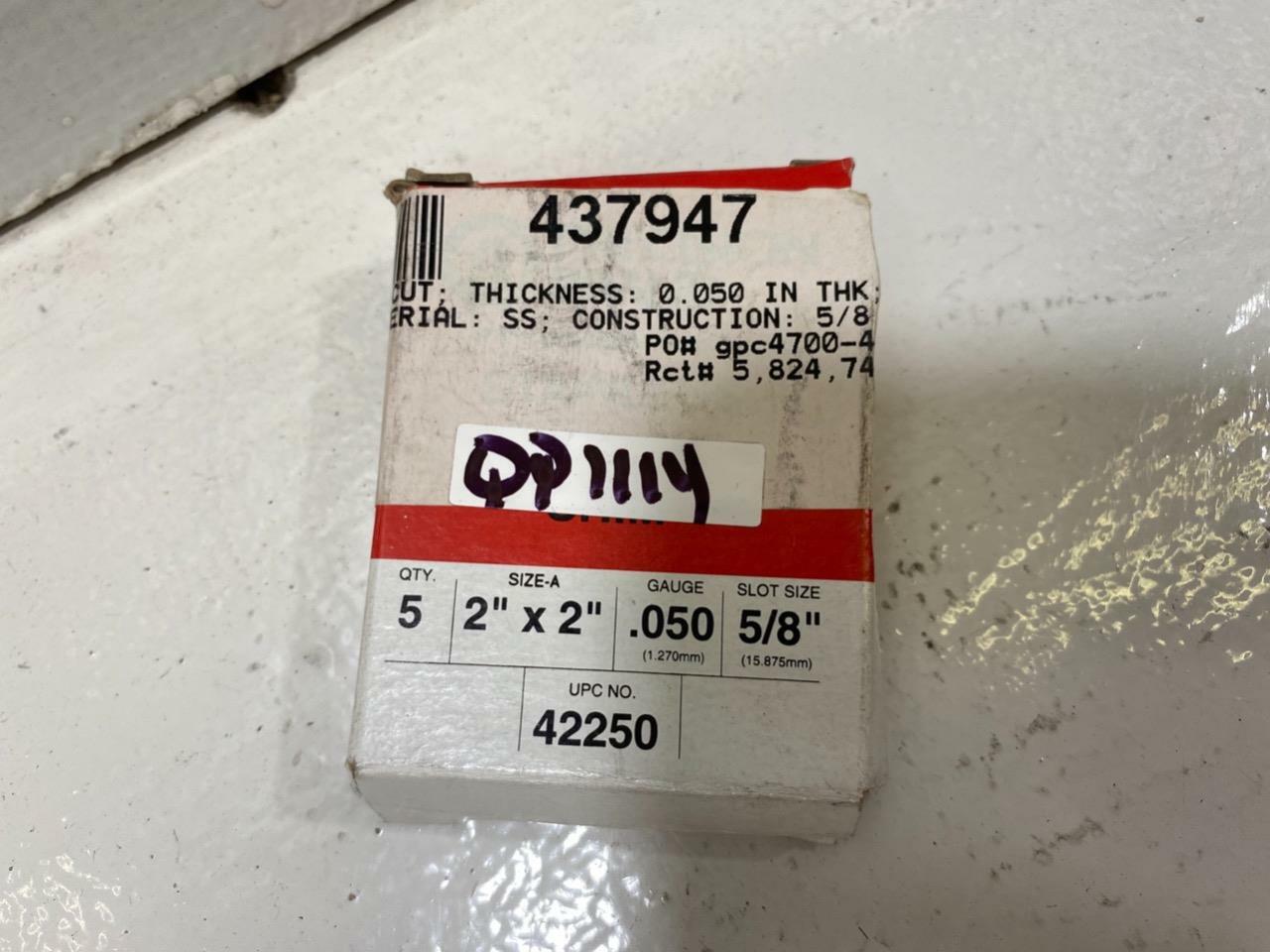 Precision 42250 Shim 2″ x 2″ 0.050 Gauge 5/8″Slot Size