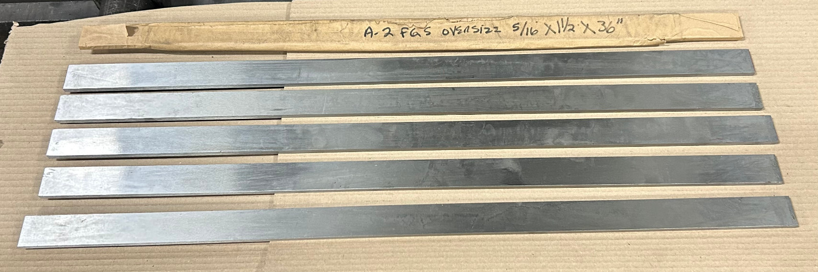 5/16 X 1-1/2 X 36″ A-2 Flat Ground Stock OVERSIZE Tolerance