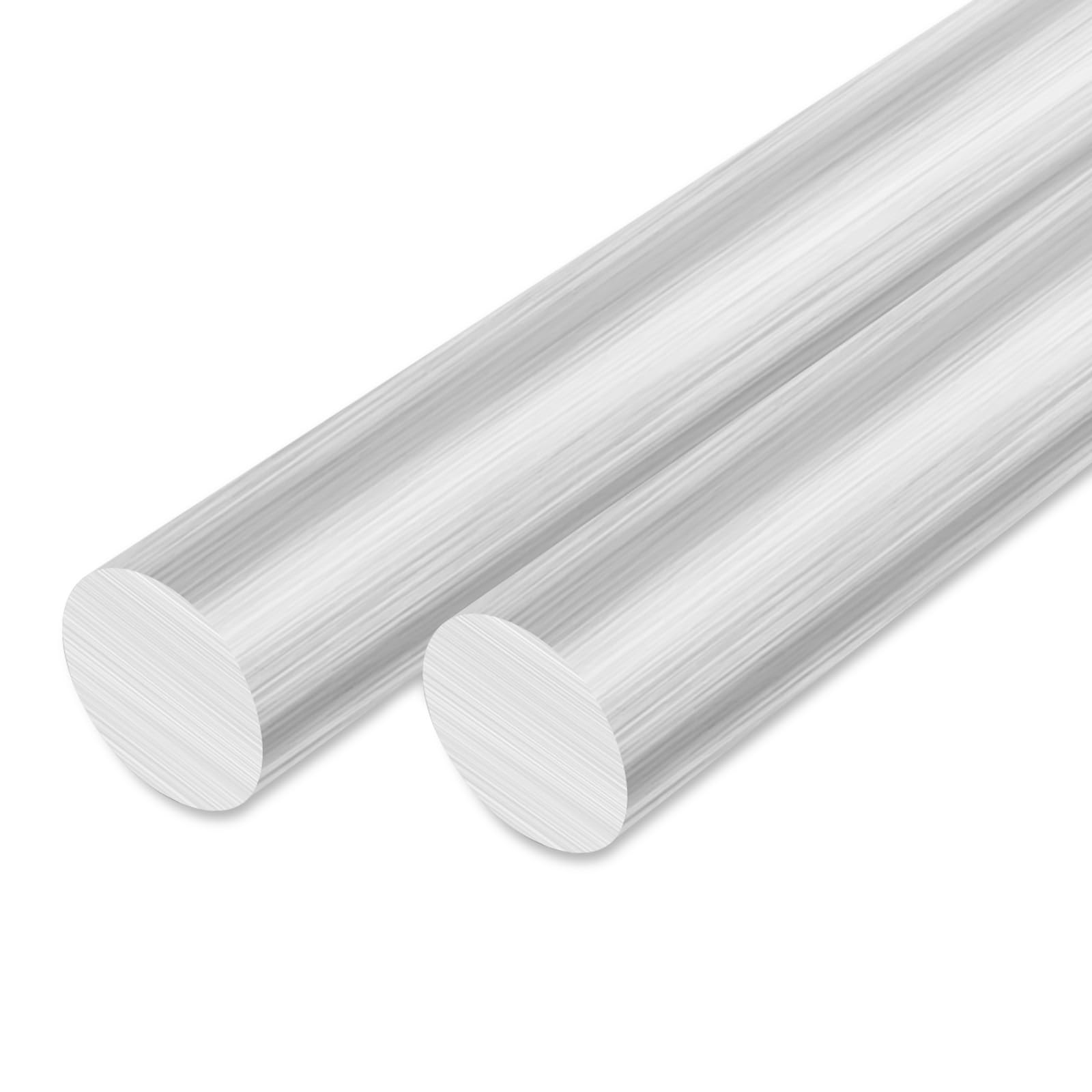 2 PCS 11/4 Inch 6061 Aluminum Round Rod Bar Solid Extruded Lathe 16 Inch