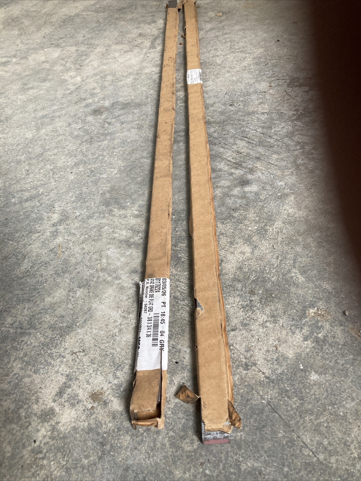 2 Pack – 3/8 X 3/4 X 36″ 4142 Heat Treated Flat Ground Stock / MSC Industrial