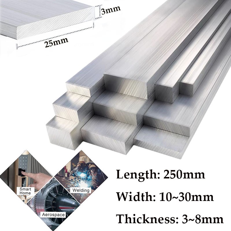 ALUMINIUM STEEL FLAT BAR METAL STEEL STRIP PLATE 3/4/5/6/8mm Thick/10-30mm WIDTH