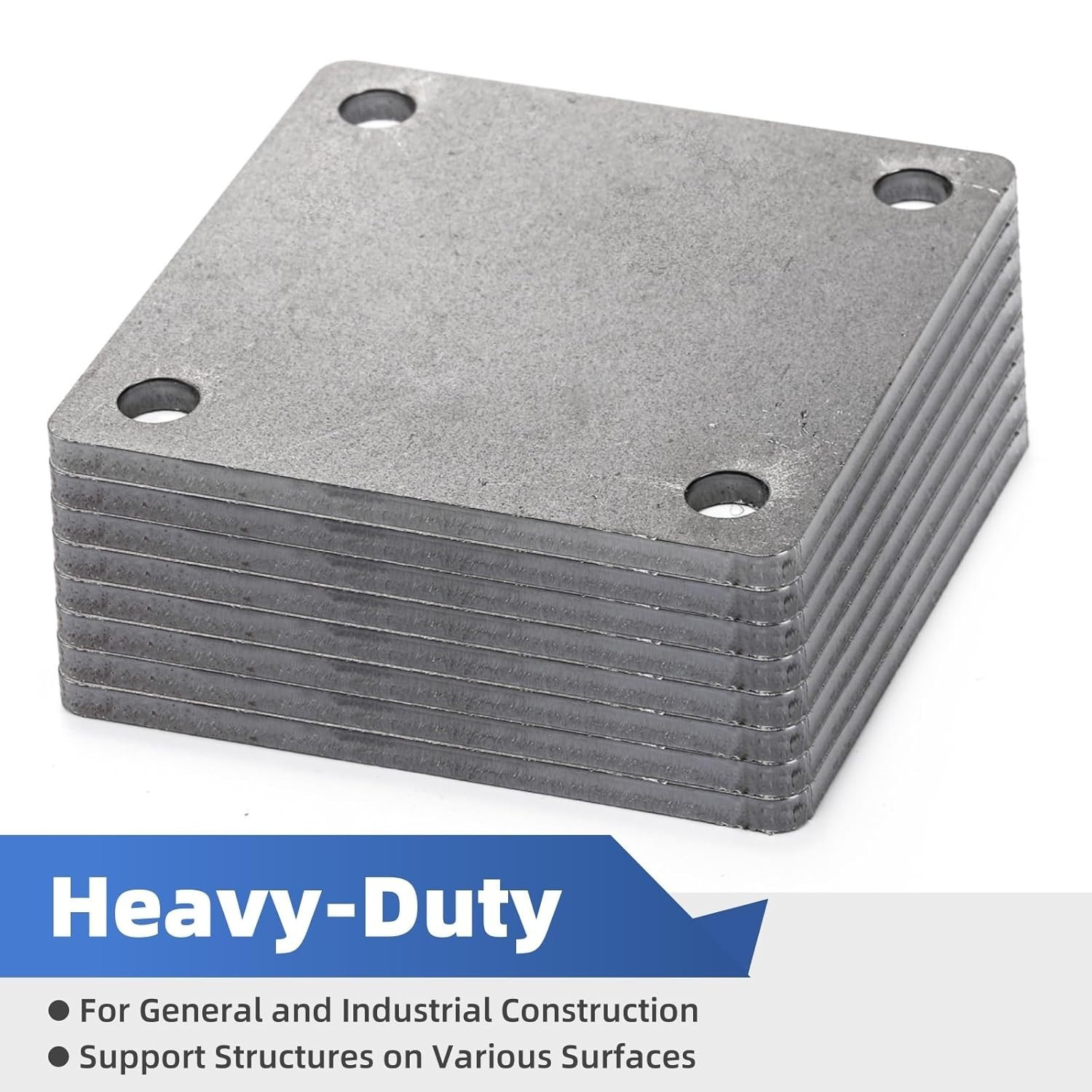 8 Pack Flat Steel Plates, 4” X 4”, Laser Cut A36 Mild Steel, Weldable Sheets