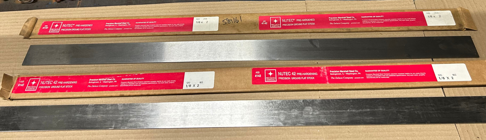 1/8″ X 2″ X 36″ 4140/4142 Heat Treated Flat Ground Stock / NUTEC42