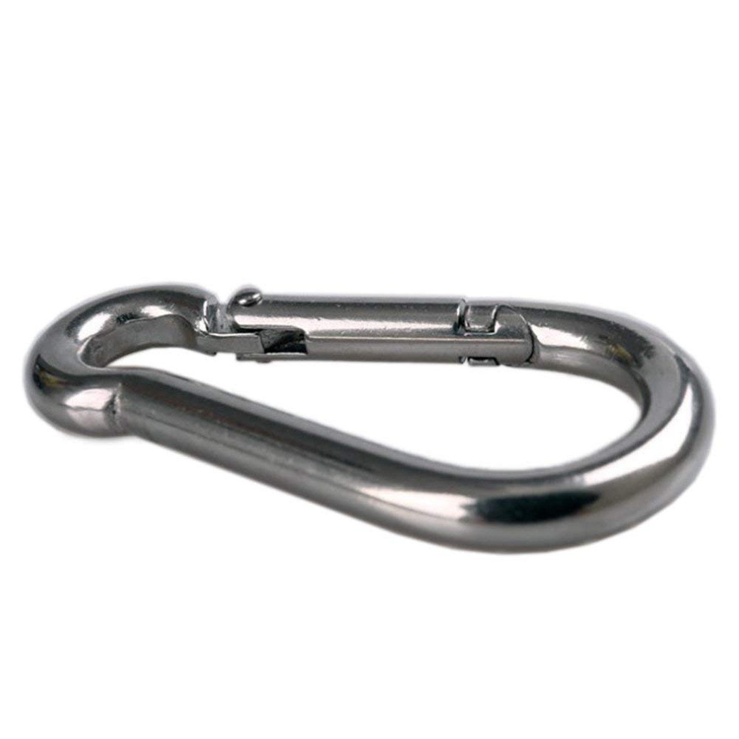HOMPER 6Pcs M5 304 Stainless Steel Oblong Pad Eye Plate and 6Pcs Carabiner Cl…