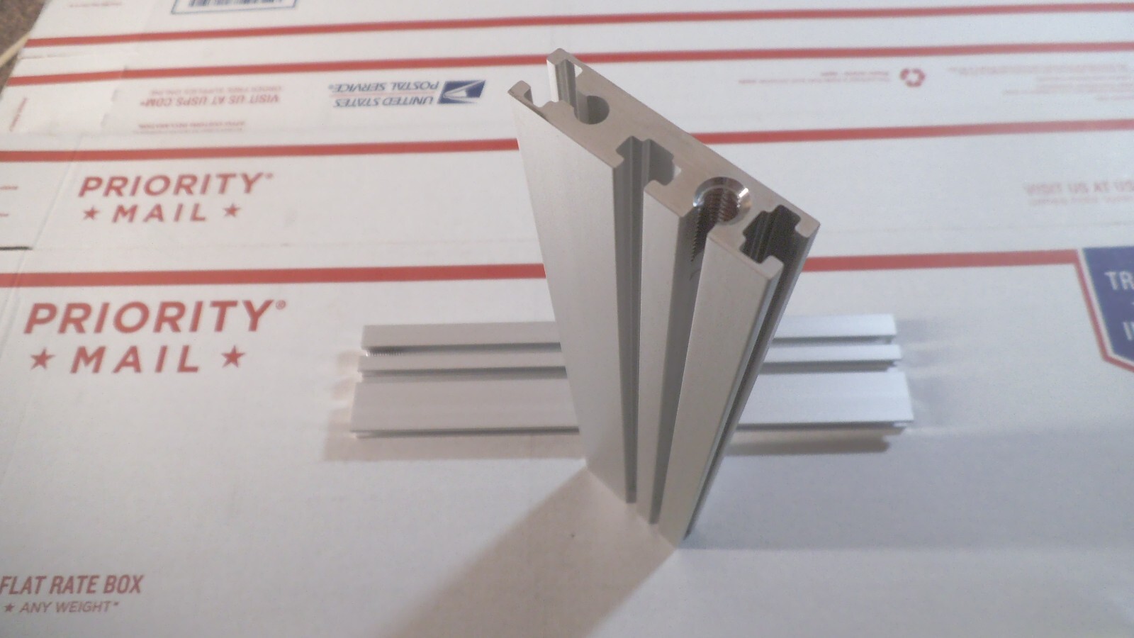 Lot of 2 pcs Aluminum slotted bar stock, 9-5/8″ x 2″ x .475 thick