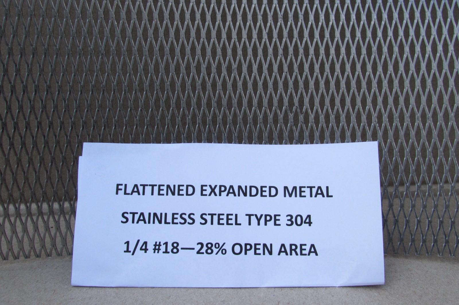 1/4#–18 304 STAINLESS STEEL FLATTENED EXPANDED METAL 4″ X 6″