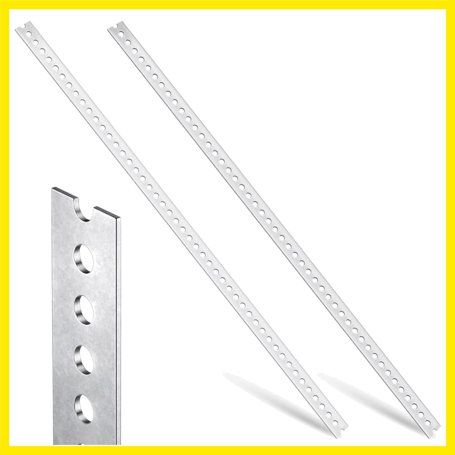 2 Pcs Slotted Flat Bar Steel 1-3/8 Inch Wide x 36 Inches Long x 0.08 Inch Thi…