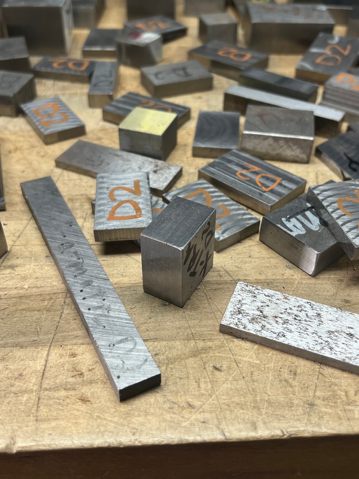 D2 Tool steel lot of cut offs flat bar used – 34 lbs various sizes