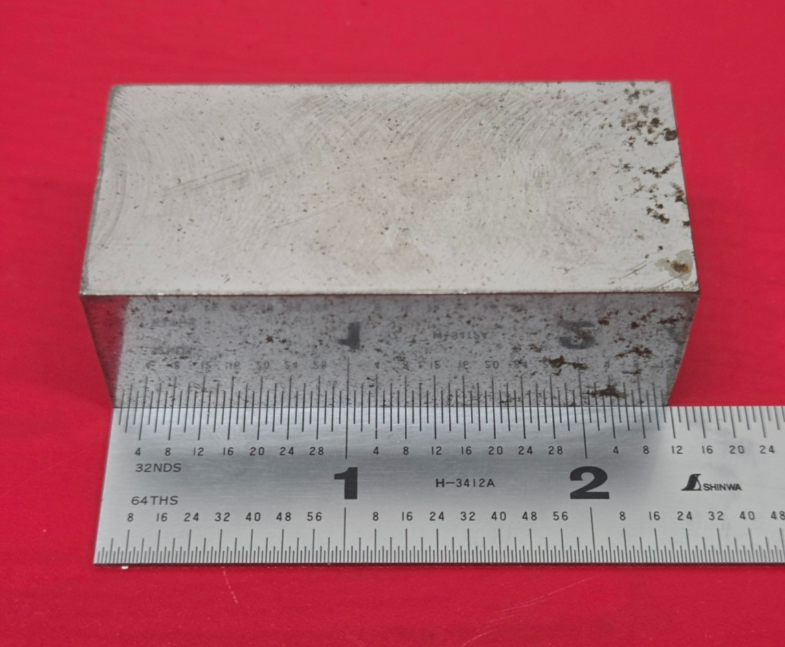 D2 Tool Steel Block Billet 2.38″ L x 1.13″ W x 0.81″ Thick, 9.85 Oz.