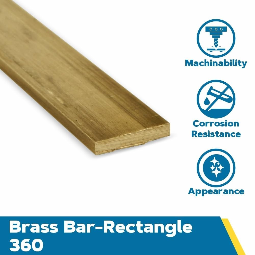 360 Brass Rectangular Bar Unpolished (Mill) Finish H02 Temper ASTM B16