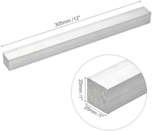 uxcell Square Aluminum Flat Bar, 1″ Thickness 1″ Width 12″ Length Square Alum…