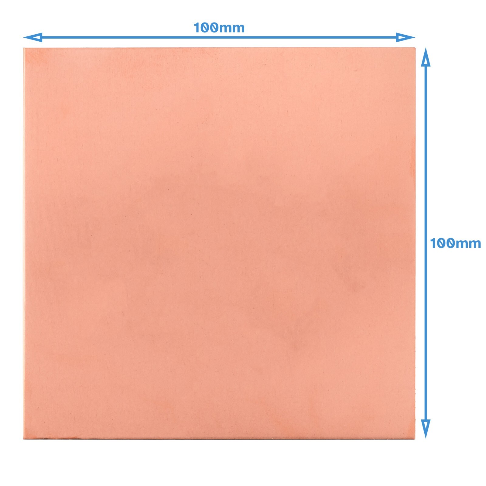 99.9% Pure Copper Plate 100mm x 100mm x 0.5mm Thick Cu Metal Sheet Flat Stock