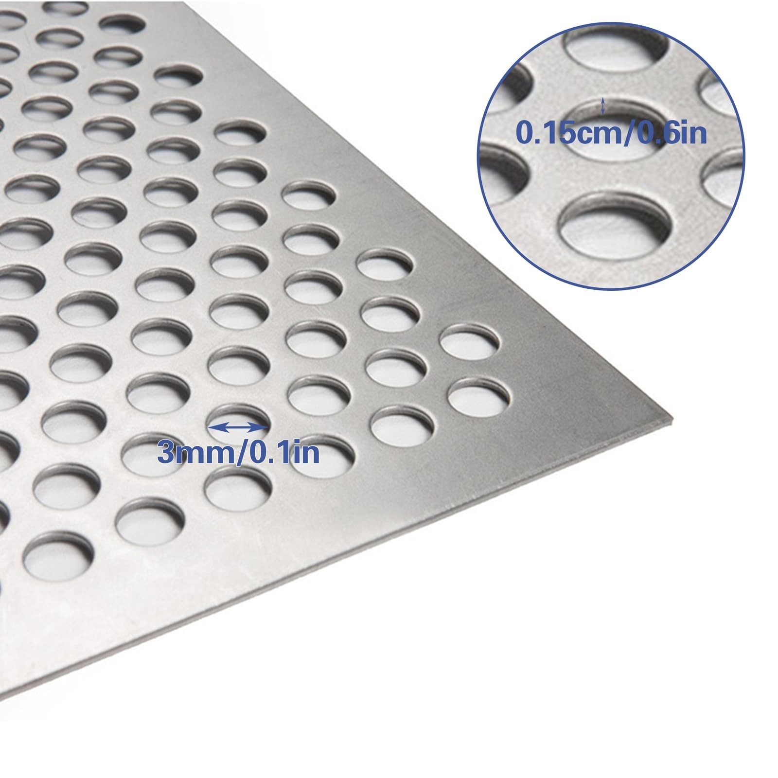 2 PCS Perforated Steel Sheet, 12 x 12 Inch Metal Mesh Screen Plate for Ventil…