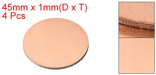 4pcs Pure Copper Sheet 1 3/4″ x 0.04″ 18 Gauge T2 Copper Metal Round Plate