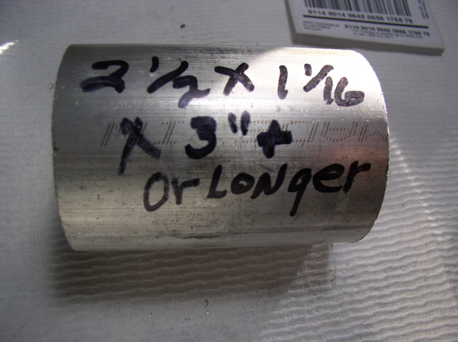 CORED ALUMINUM TUBEING SPACERS 1 PC. 2 1/2″ X 1 1/16″ ID (6061 ) 3 “+LONG