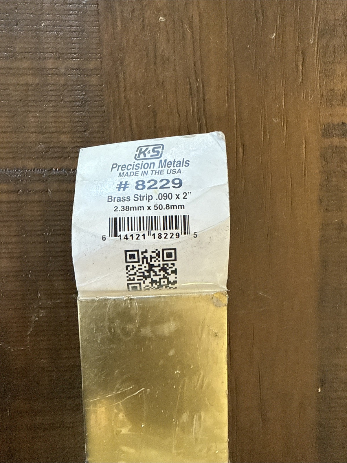 K&S 8229 Brass 12 L in. Metal Strip 0.093 x 2 W in.