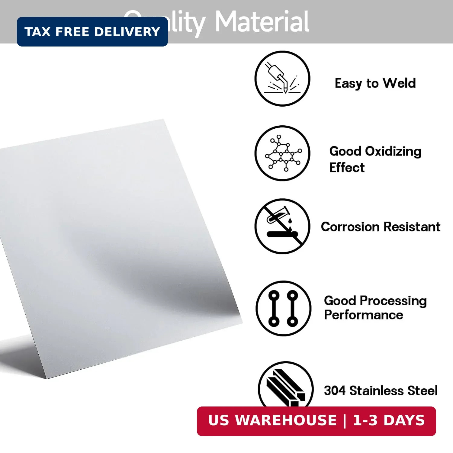 304 Stainless Steel Sheet – 12″ X 12″ X 1/8″ Thin Stainless Steel Plate 1/8 Inch