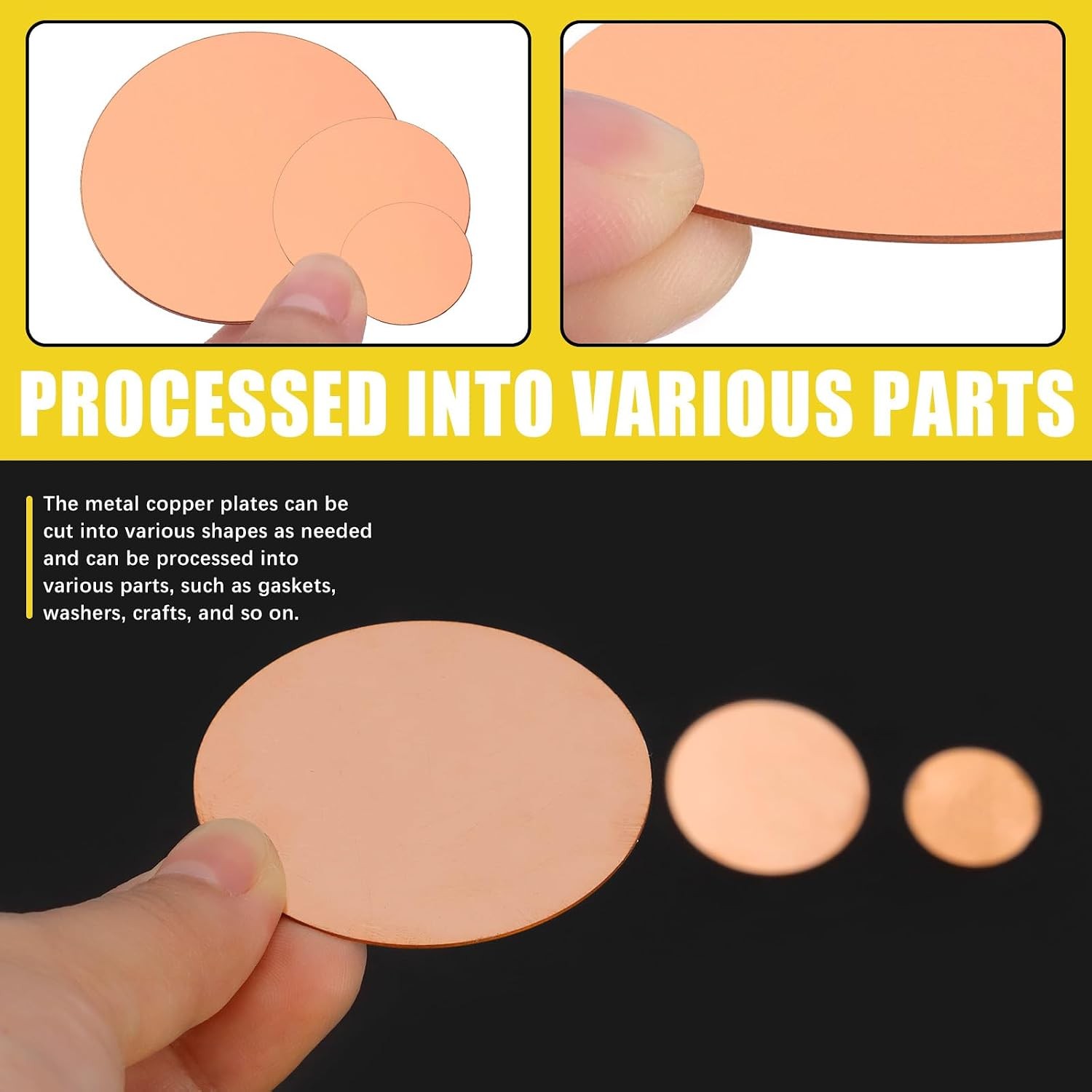 18Pcs Round Pure Copper Sheets 24 Gauge 0.5mm Jewelry Crafts Electrical