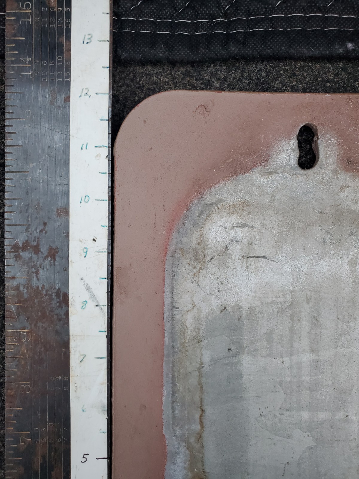 Galv Steel Plate Sheet 12″ x 7-1/2″ x 3/16″ 2 Hole Metal Cover Brown Paint