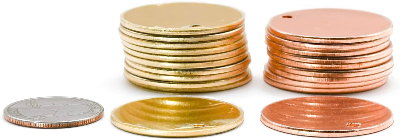 1-1/4″ round Copper Stamping Blanks, 14Ga Thick Copper Tags Deburred for Pet ID