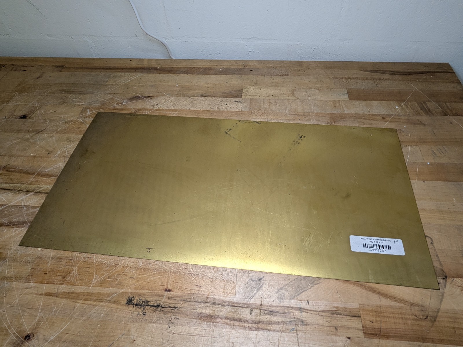 Brass Sheet Alloy 260 Half Hard Temper 24″ Length 12″ Width 0.032″ Thick