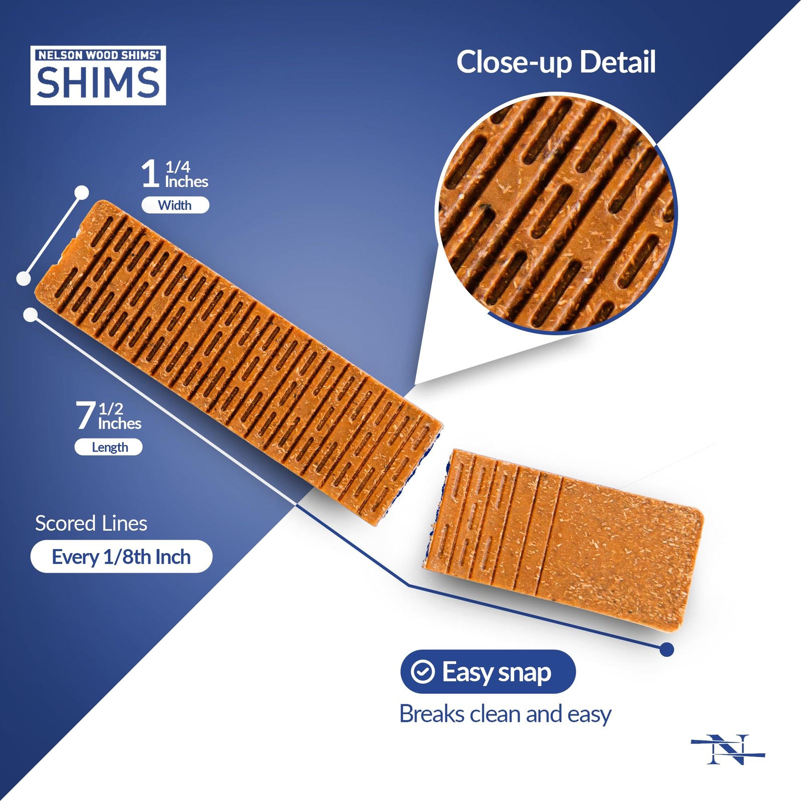 Nelson Wood Shims 8inch Composite Bundle 2 Pack total 24 Shims Durable And Wat
