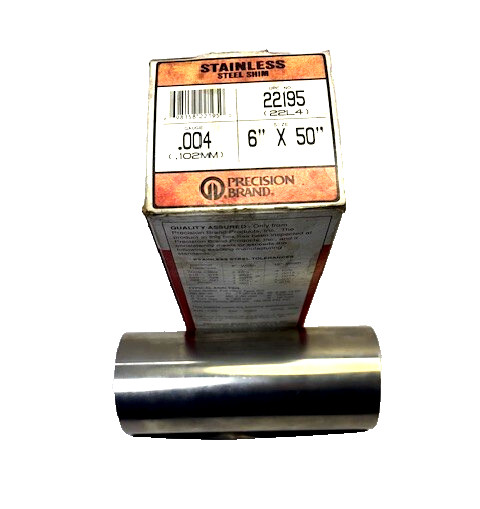 PRECISION BRAND SHIM 22195 STAINLESS STEEL 6″X 14″, .004