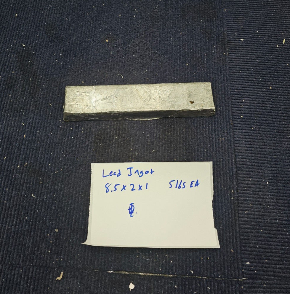 Lead Ingot 8.5 x 2 x 1 5165 EA For Fishing Weight Casting Sinkers