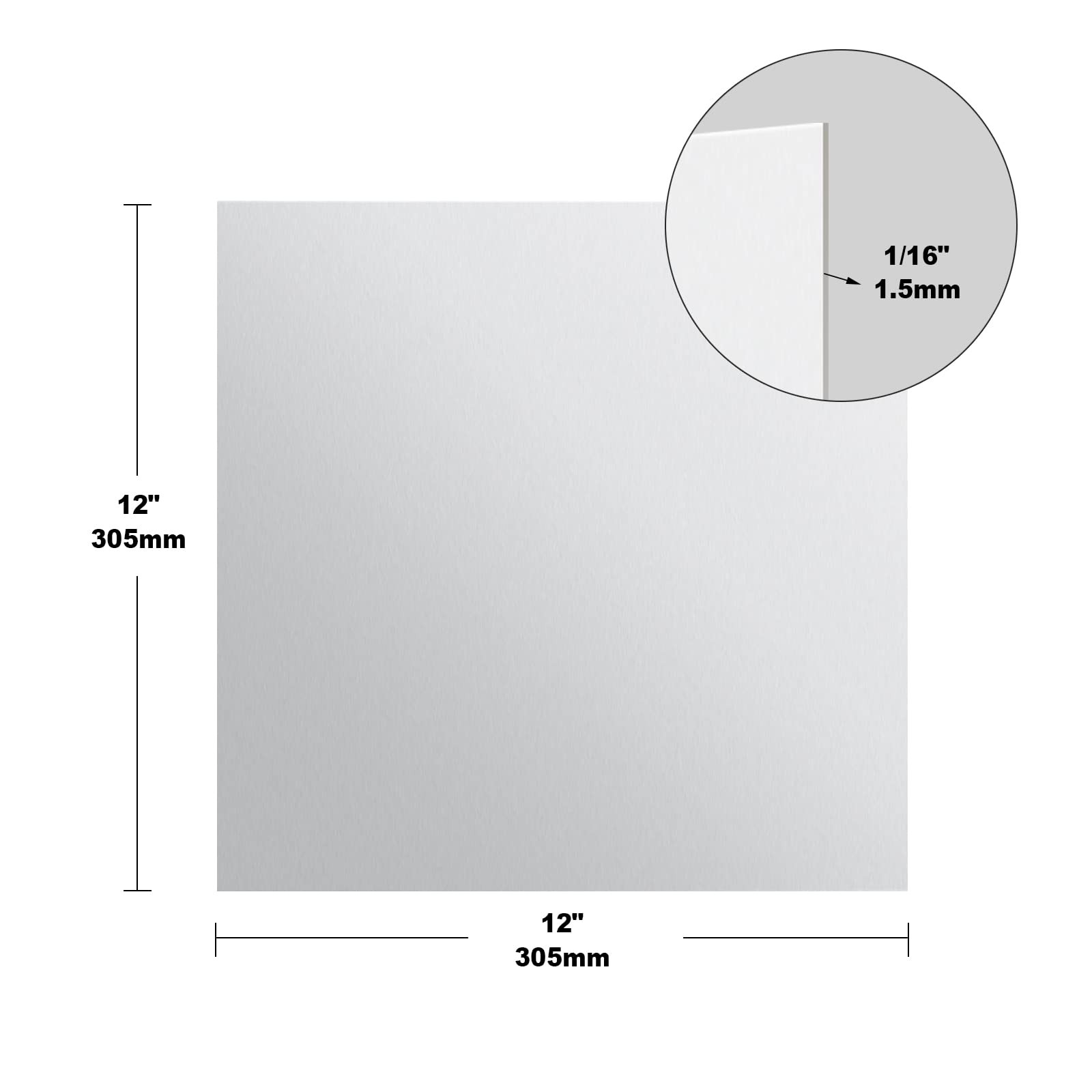 2 Pieces 6061 T651 Aluminum Sheet Metal 12 x 12 x 1/16Inch Thickness Rectangl.