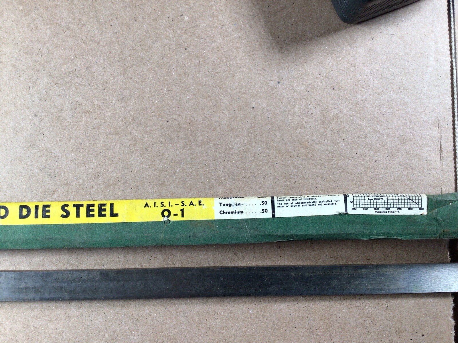 Oil Hardening Ground Die Steel O-1 Steel, 1/8” X 1/2” X 16” Badger